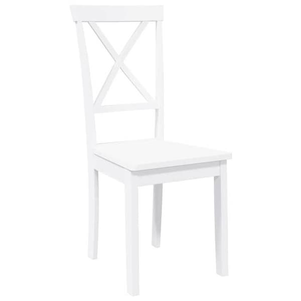 Maison Exclusive - Matstolar 2 st vit massiv gummiträ