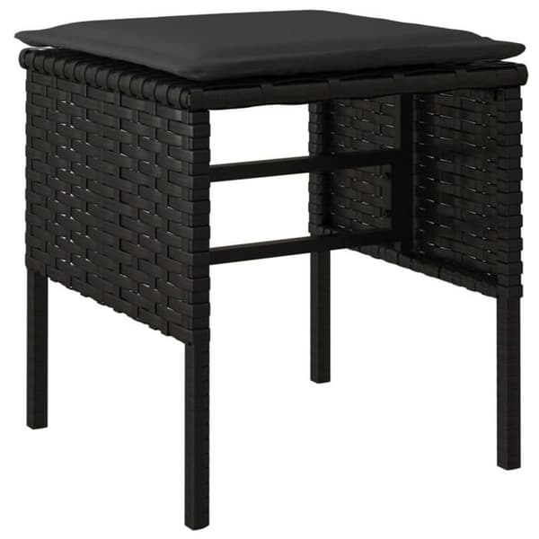 Maison Exclusive - Trädgårdsfotstöd och kuddar set om 4 Svart flätad resin