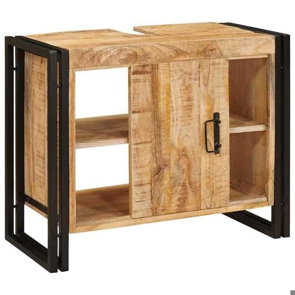 Under vaskmöbel - EXKLUSIV HEM - 71x33x58 cm - Brun - Massivt trä - Metall brun