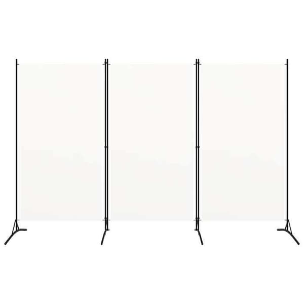 Maison Exclusive - Avskiljande vägg 3 paneler Vit 260x180 cm Tyg