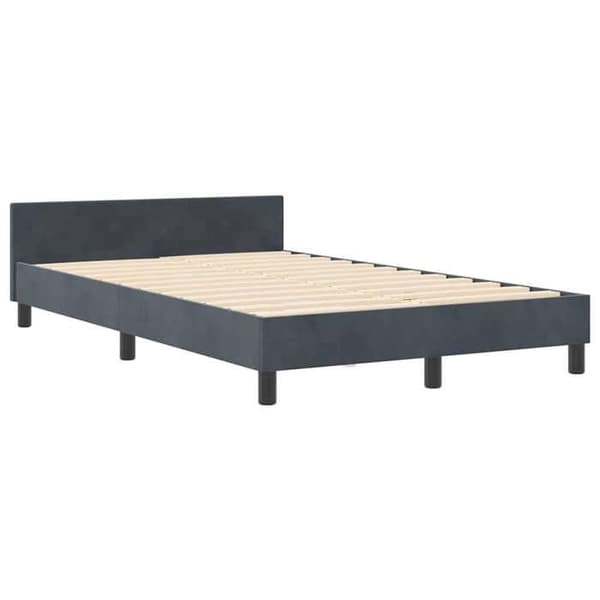 Sängram - EXKLUSIV HEM - Fjädersäng - Premium sammet - Mörkgrå - 120 x 190 cm Mörkgrå