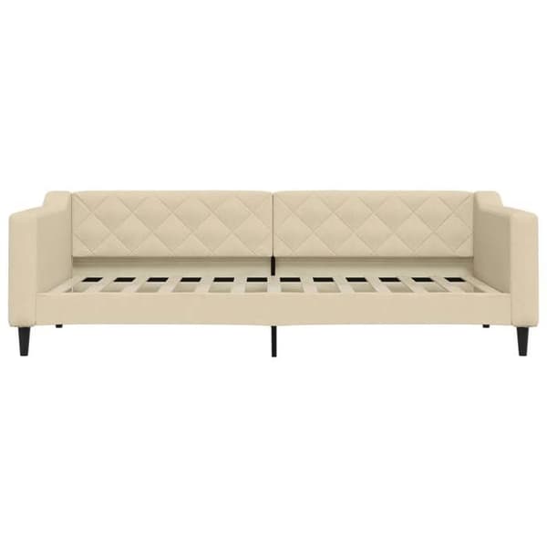 Maison Exclusive - Dagbädd med crèmefärgad madrass 90x200 cm tyg Grädde