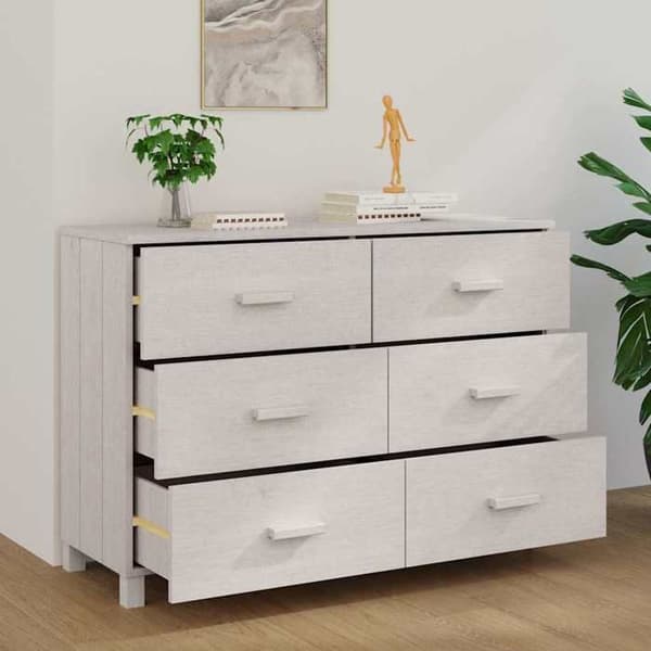 Maison Exclusive - Buffé MOLDE Vit 113x40x80 cm Massivt furu Vit