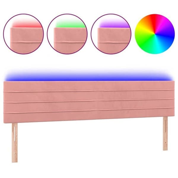 Maison Exclusive - LED-päätyruutu Vaaleanpunainen 160x5x78/88 cm Sametti Ros