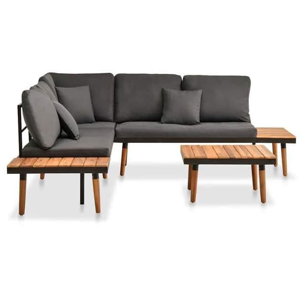 Maison Exclusive - Havegruppe 4 stk med puder i solid akacietræ