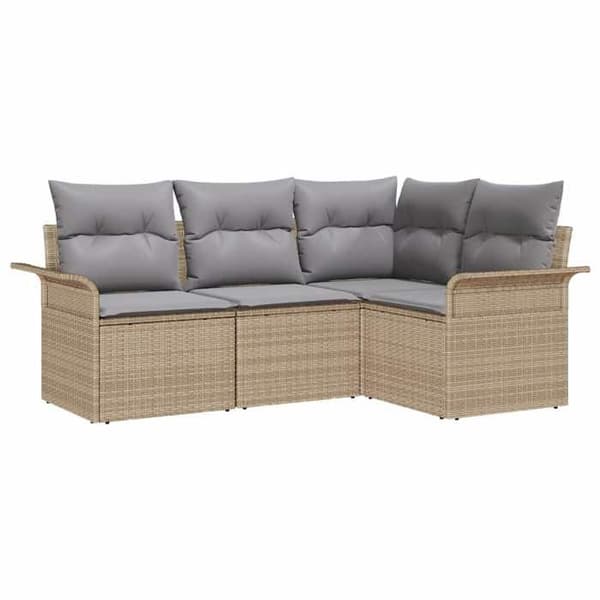 Modulär trädgårdsoffan - EXKLUSIV HEM - Modulär - Beige - Poly rattan UV-beständig - Pulverlackerad stålram beige
