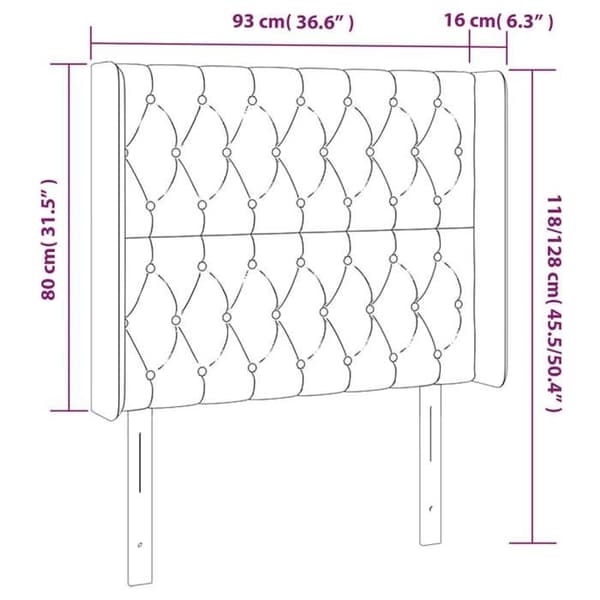 Maison Exclusive - LED-päätyharso Tummanharmaa 93x16x118/128 cm Sametti mörkgrå
