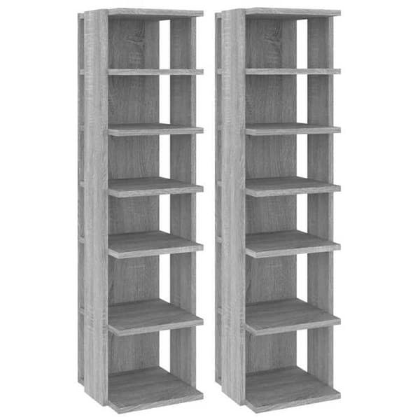Maison Exclusive - Kengätelineet 2 kpl Sonoma harmaa 27,5x27x102 cm