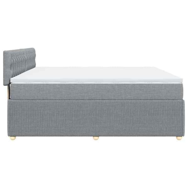 Maison Exclusive - Seng med lamelbund og madras Lys grå 200x200cm Stof