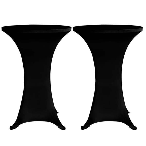 Maison Exclusive - Elastiske bordbetræk Ø 70 cm Sort 4 stk.