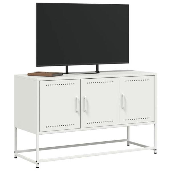 TV-skåp - steel61 - Vit - 100,5x39x60,5 cm - 3 fack Vit