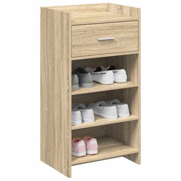 Maison Exclusive - Skoskab med skuffe Eg Sonoma 48 x 36 x 92 cm