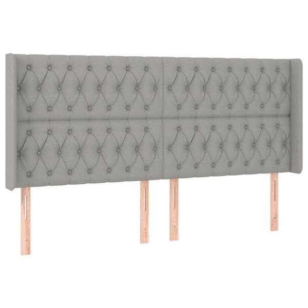 Maison Exclusive - LED-päätyharso Vaaleanharmaa 183x16x118/128 cm Kangas ljusgrått