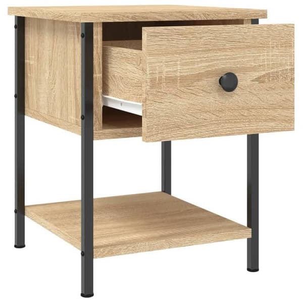 Maison Exclusive - Natborde 2 stk egetræ sonoma 34x35,5x45 cm Sonoma ek