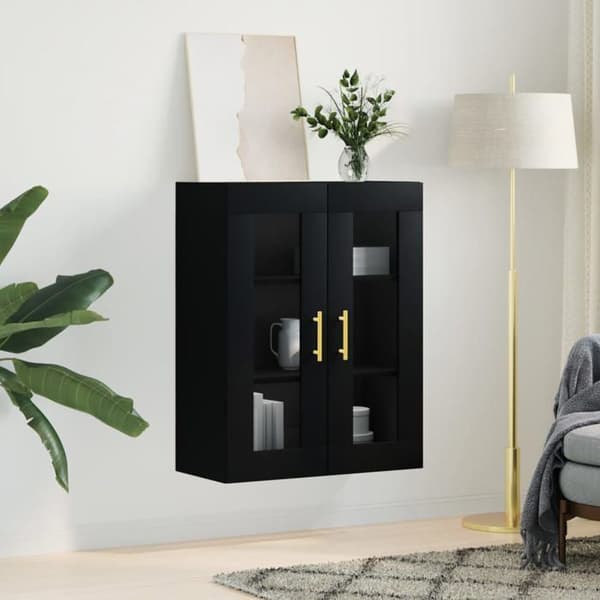 Maison Exclusive - Musta seinäkaappi 69,5x34x90 cm