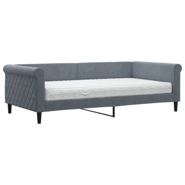 Maison Exclusive - Dagbädd med mörkgrå madrass 100x200 cm sammet Mörkgrå