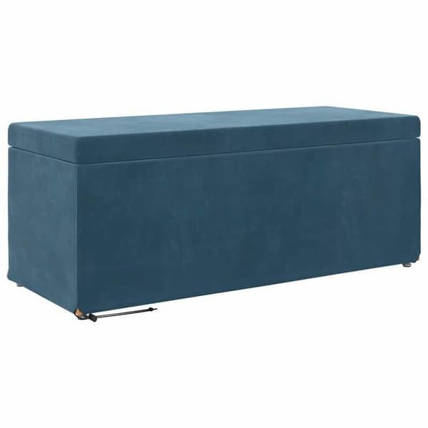 Taburet - EKSKLUSIV HUS - 101x41x40 cm - Blå - Velour - Komposittræ Blå