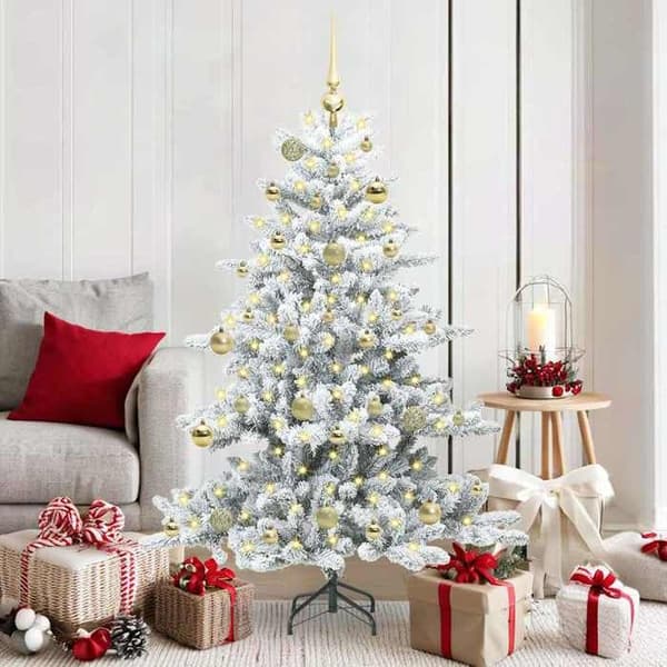 Maison Exclusive - Kunstig Juletræ med Ledninger Hvid 150 cm Vit