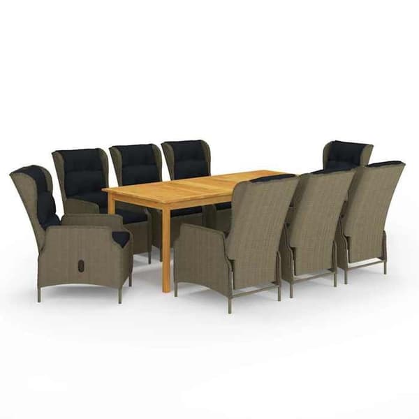 Maison Exclusive - Trädgårdsset 9 delar Brun brun
