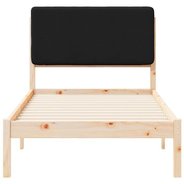 Maison Exclusive - Sänkykehys pehmustetulla päädyllä Musta 80 x 200 cm Svart