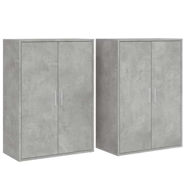 Maison Exclusive - Buffet 2 stk grå beton 60x31x84 cm ingeniørtræ