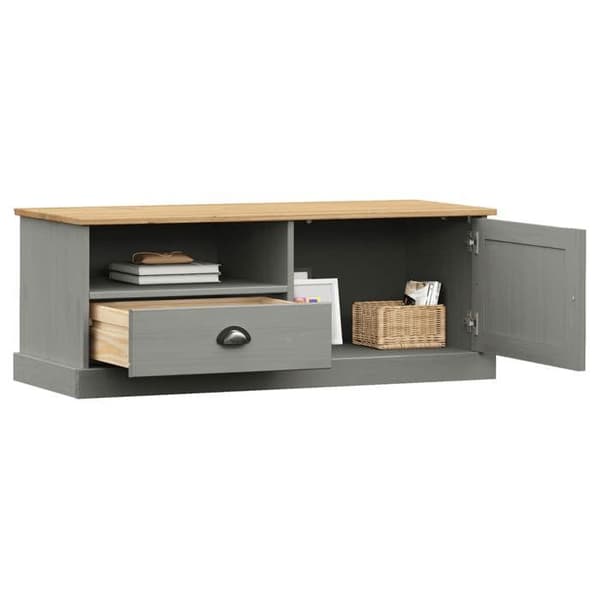 Maison Exclusive - TV-möbel VIGO grå 106x40x40 cm massiv furu Grå