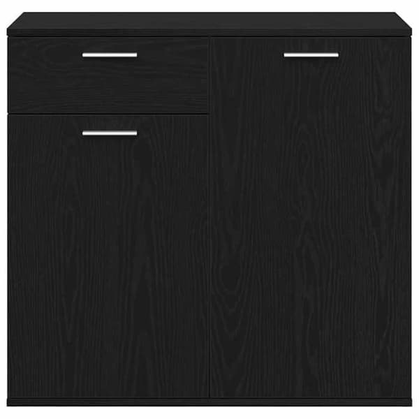 Maison Exclusive - Buffet i sort egetræ 80x36x75 cm ingeniørtræ