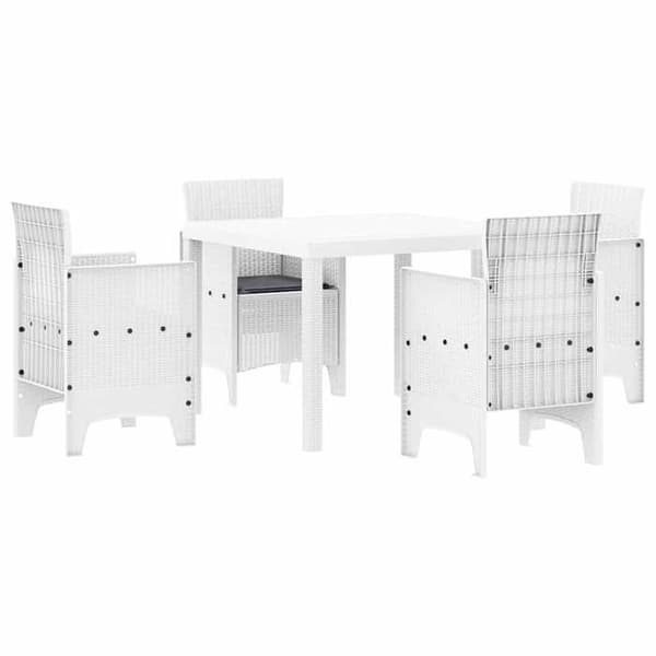 Trädgårdsmöbelset - EXKLUSIVT HUS - 5 delar - Poly rattan - Vit - UV-beständig Vit