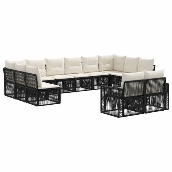 Maison Exclusive - 12 stk. have-sofa sæt i sort og creme hvid