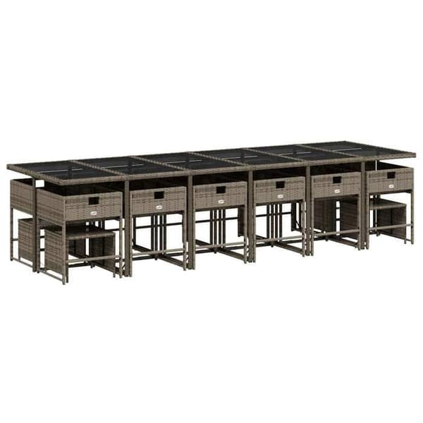 Maison Exclusive - Trädgårdsset 17 delar med kuddar i flätad resin