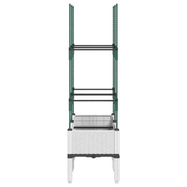 Maison Exclusive - Blomsterkasse med hvid trellis 80x40x142,5 cm PP Vit
