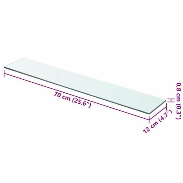 Maison Exclusive - Hyllpaneler 2 st Glas Transparent 70x12 cm Transparent