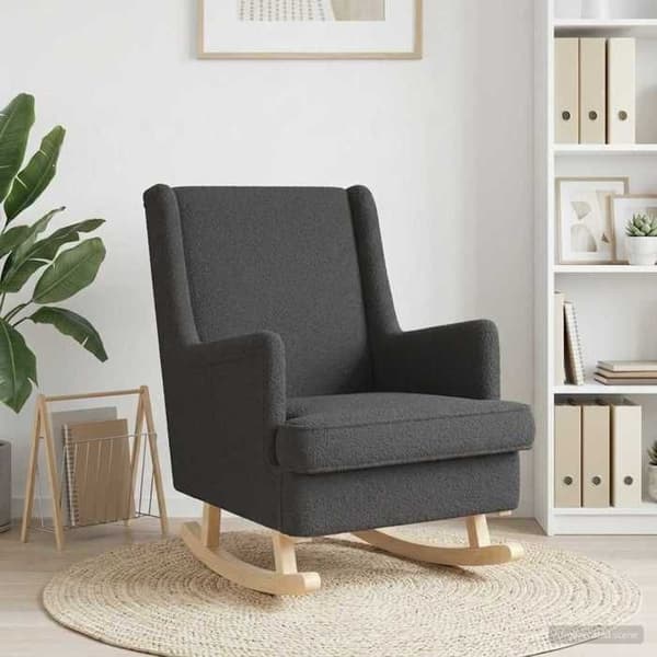 Maison Exclusive - Tummanharmaa keinutuoli 62 x 80 x 85 cm Bouclé