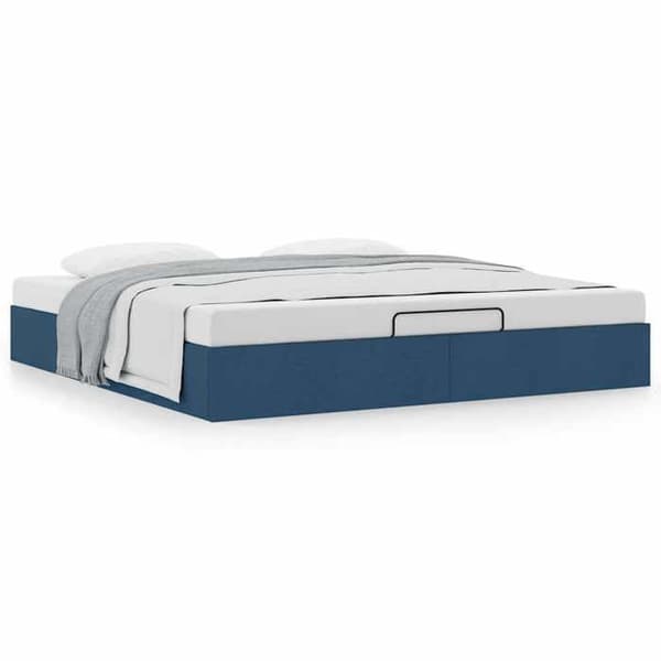 Maison Exclusive - Ottoman sängram utan madrass blå 200x200 cm tyg