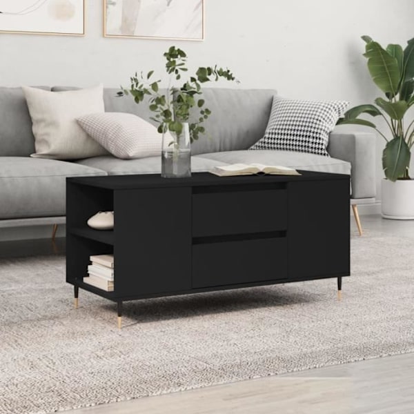 Svart soffbord - Hem - 102x44,5x50 cm - Konstruerat trä - Modernt - Design Svart