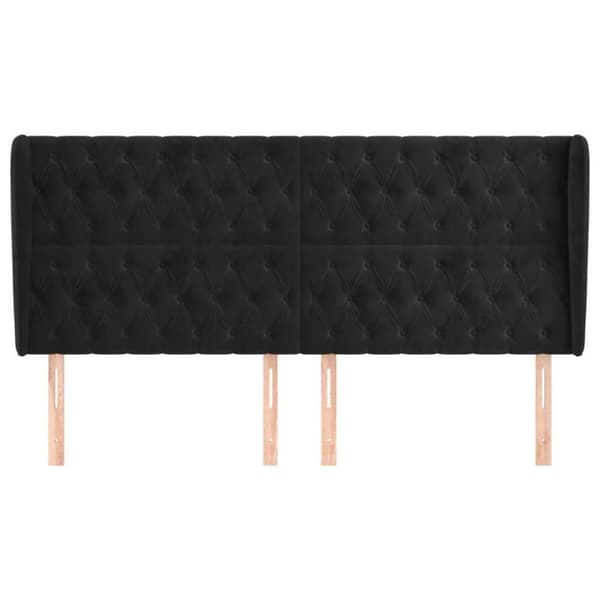 Maison Exclusive - Pääty, jossa korvat Musta 203x23x118/128 cm Sametti Svart