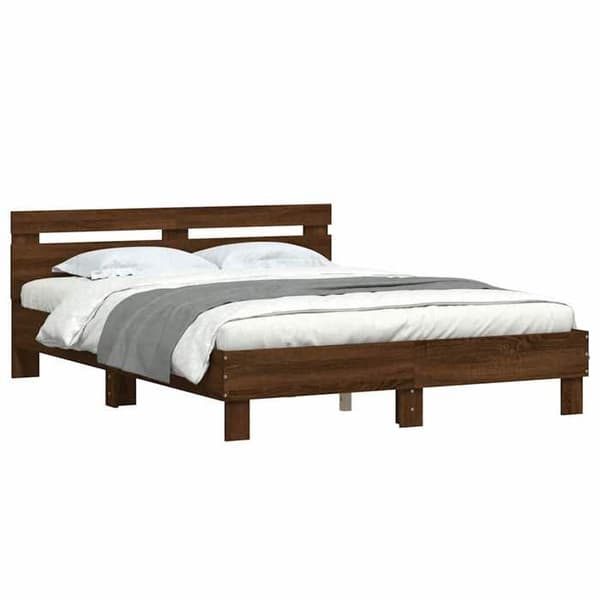 Maison Exclusive - Sengestel uden madras i brunt egetræ 150x200 cm
