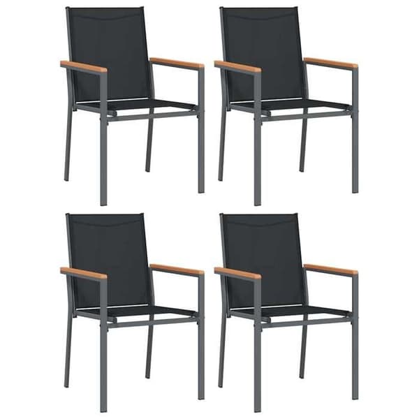 Maison Exclusive - Have spisebordssæt 5 stk sort textilene og stål Svart
