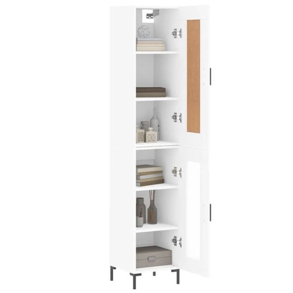 Maison Exclusive - Høj hvid buffet 34,5x34x180 cm Ingeniørtræ Vit
