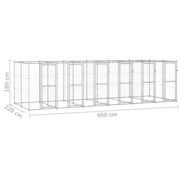 Udhus - Eksklusivt hus - Galvaniseret stål - 14,52 m² - 2 låsbare døre silver-