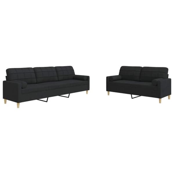 Maison Exclusive - Sæt af 2 sofaer med dekorative puder i sort stof