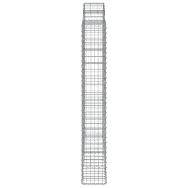 Maison Exclusive - Bågformade gabionkorgar 2 st 200x30x200/220 cm galvaniserat järn