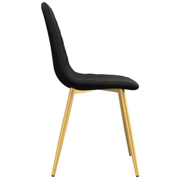 Maison Exclusive - Matstolar set om 6 svart sammet Svart sammet)