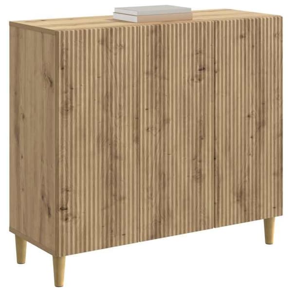 Maison Exclusive - Buffet i håndlavet egetræ 89 x 34,5 x 80 cm Ingeniørtræ