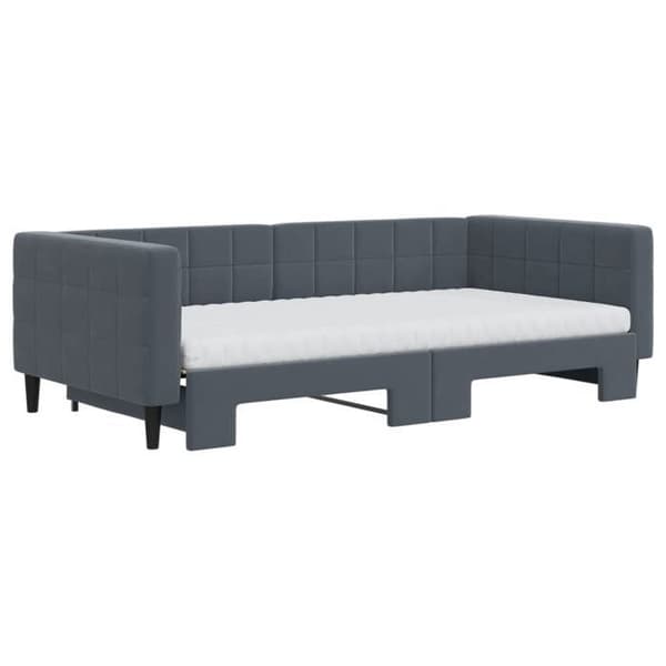 Maison Exclusive - Dagbädd och utdragssäng med mörkgrå madrass 100x200 cm sammet Mörkgrå