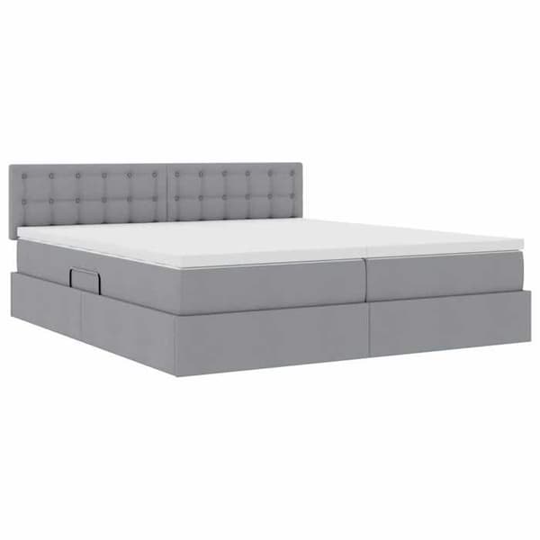Maison Exclusive - Opbevaringsseng Lys Grå 200 x 200 cm Syntetisk Læder Ljusgrått