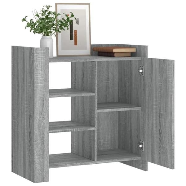 Buffet - EKSKLUSIVT HUS - Buffet Sonoma grå 73,5x35x75 cm - Ingeniørtræ - 1 dør - Vendbare paneler Sonoma grå