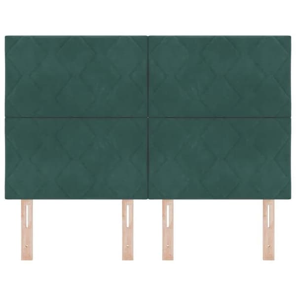 Maison Exclusive - LED-huvudgavel Mörkgrön 144 cm Sammet