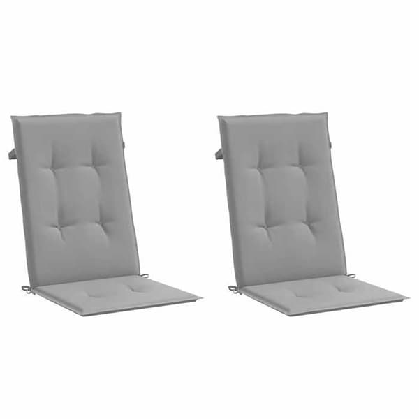Maison Exclusive - Hög ryggstolskuddar för trädgård, 2-pack, grått tyg