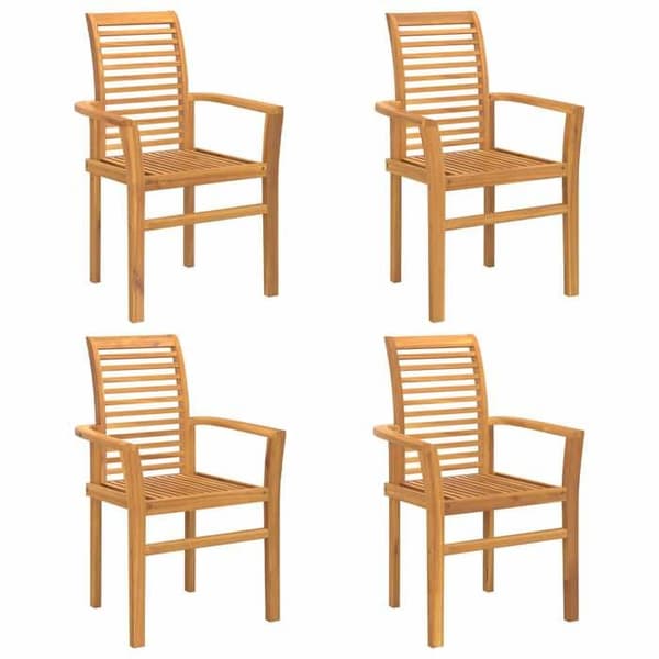 Maison Exclusive - Matstol 4 st Massivt teakträ Brun brun